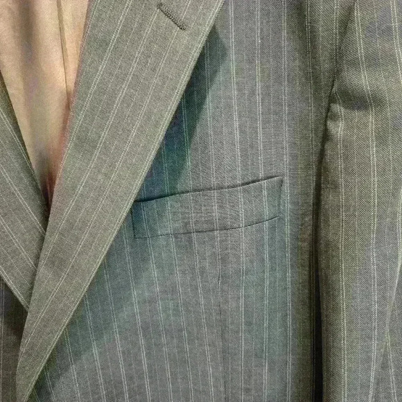 Hickey Freeman Vintage Men's 44R Jacket Sport Coat Wool Cashmere Brown Pinstripe - Picture 3 of 16